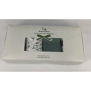 Yoofoss Muslin Swaddle Blankets Baby Gear Green Leaves Soft Breathable Bamboo